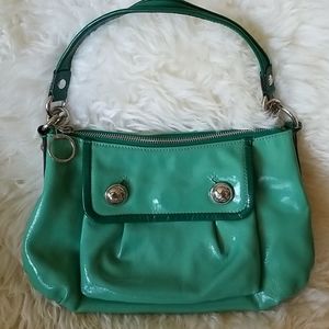 Authentic Green Coach Purse, Deep Purple fabric